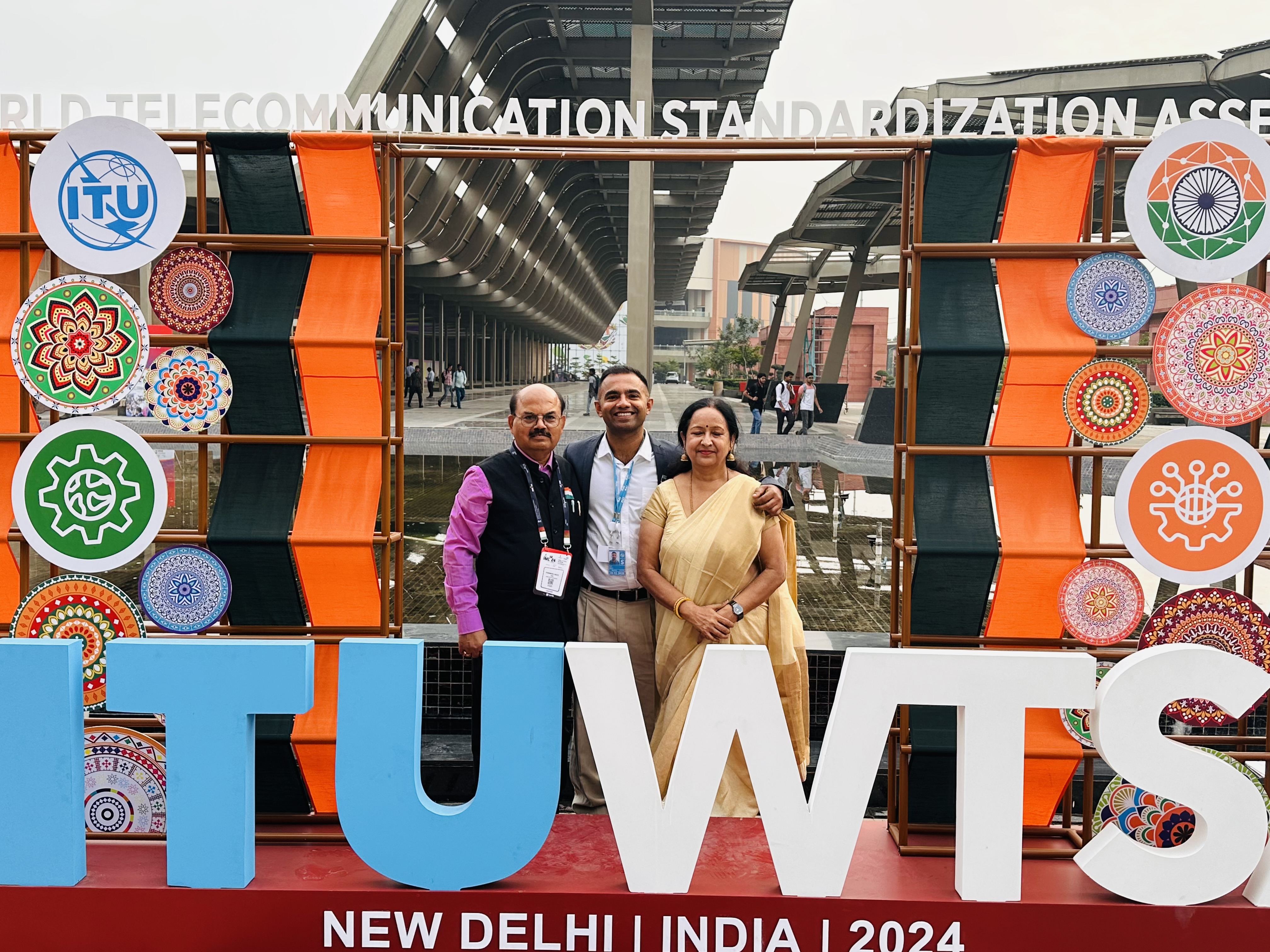 Rabindra Nath Jha with his son Rahul Jha at ITU WTSA-2024 Assembly in New Delhi